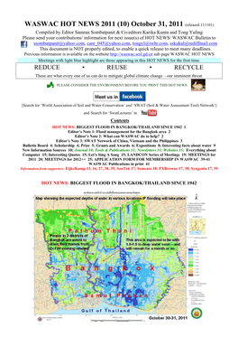 WASWAC HOT NEWS 2011 (10) October 31, 2011 (Released 111101)