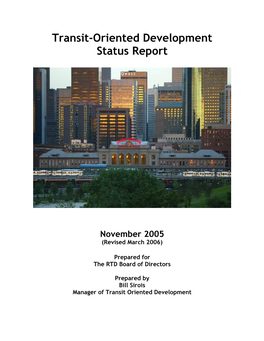 Transit-Oriented Development Status Report