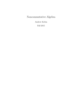 Noncommutative Algebra