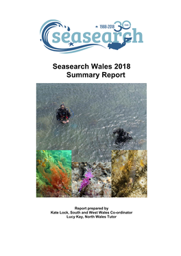 Seasearch Wales 2018 Summary Report