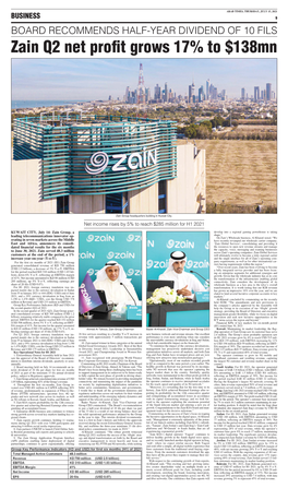 Zain Q2 Net Profit Grows 17% to $138Mn