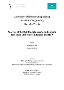 Automotive Information Engineering Bachelor of Engineering Bachelor Thesis