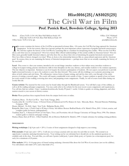 The Civil War in Film Prof