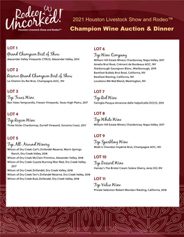 Champion Wine Auction & Dinner