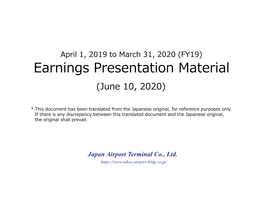 FY19) Earnings Presentation Material (June 10, 2020