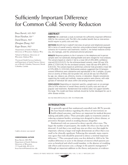 Sufficiently Important Difference for Common Cold: Severity Reduction