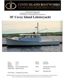 38' Covey Island Lobsteryacht