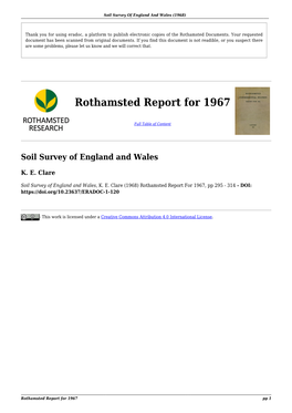 Rothamsted Report for 1967