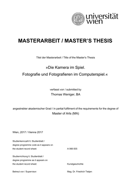 Masterarbeit / Master's Thesis