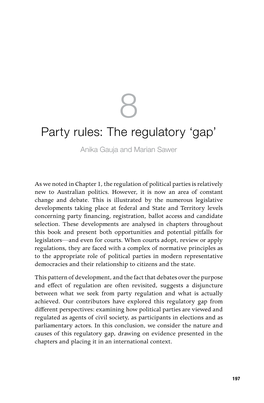 Party Rules: the Regulatory 'Gap'