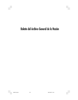 Boletín Del Archivo General De La Nación