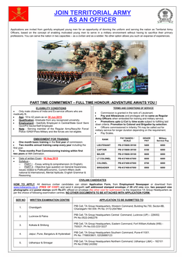 Join Territorial Army As an Officer