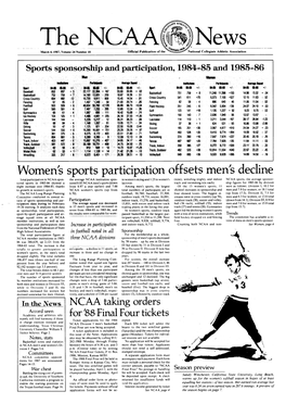 March 4,1987, Volume 24 Number 10 Offkinl Publication Oft Ationnl Collegiate Athletic Association