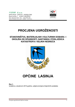 Procjena Ugroženosti Stanovništva Lasinja Studeni 2013