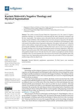 Kazimir Malevich's Negative Theology and Mystical Suprematism