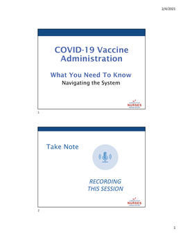 COVID-19 Vaccine Administration