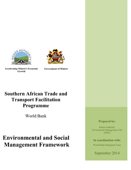 Environmental and Social Management Framework