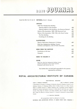 Royal Architectural' Institute of Canada