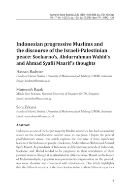 Indonesian Progressive Muslims and the Discourse of the Israeli