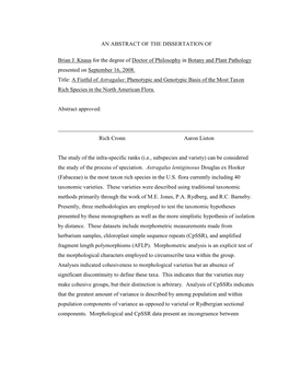 A Fistful of Astragalus: Phenotypic and Genotypic Basis of the Most Taxon