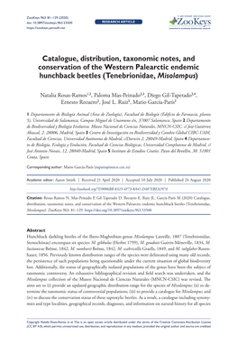 Catalogue, Distribution, Taxonomic Notes, and Conservation