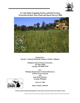 Rare Plant and Insect Surveys 2000