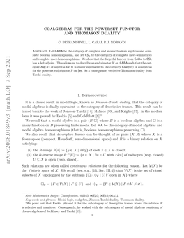 Arxiv:2008.01849V2 [Math.LO]