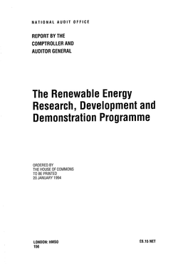 The Renewable Energy Research, Development and Demonstration Programme