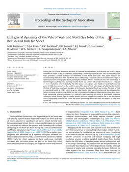 Last Glacial Dynamics of the Vale of York and North Sea Lobes of the British and Irish Ice Sheet