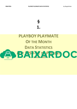 PLAYBOY PLAYMATE DATA STATISTICS by Bingedrinker