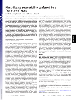 Plant Disease Susceptibility Conferred by a ''Resistance'' Gene