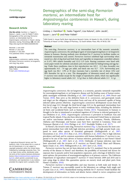 Demographics of the Semi-Slug Parmarion Martensi, An