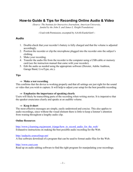 How-To Guide & Tips for Recording Online Audio & Video