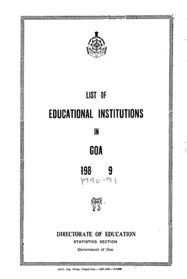 Educational Institutions Goa