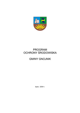 Program Ochrony Środowiska Gminy Gnojnik