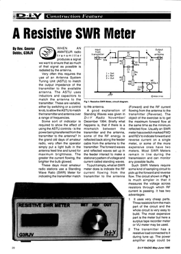 A Resistive SWR Meter