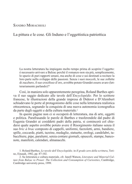 La Pittura E Le Cose. Gli Induno E L'oggettistica Patriottica