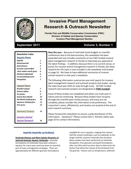 Invasive Plant Management Research & Outreach Newsletter