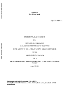 Document of the World Bank Public Disclosure Authorized