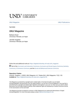 UNLV Magazine UNLV Publications