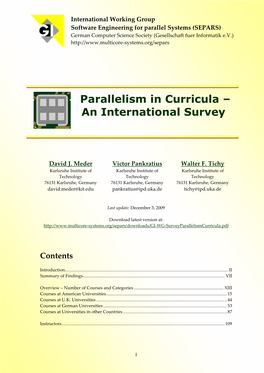 Parallelism in Curricula – an International Survey