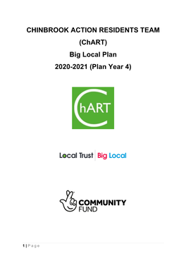 CHINBROOK ACTION RESIDENTS TEAM (Chart) Big Local Plan 2020-2021 (Plan Year 4)