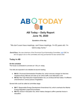 AB Today – Daily Report June 16, 2020