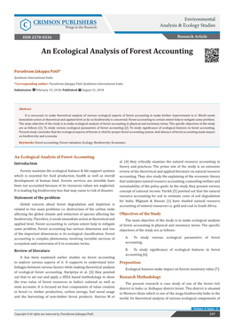 An Ecological Analysis of Forest Accounting