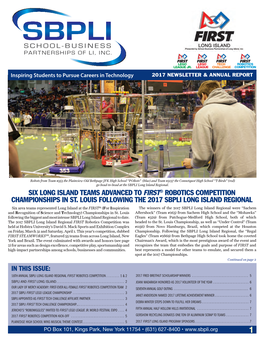 Six Long Island Teams Advanced to First® Robotics Competition Championships in St