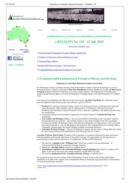 E-BULLETIN No. 139 – 12 July 2015