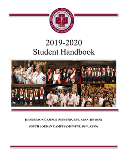 College of Nursing Student Handbook - 2019-2020