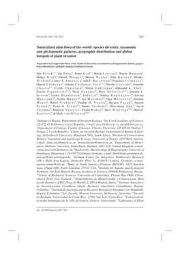 Naturalized Alien Flora of the World: Species Diversity, Taxonomic and Phylogenetic Patterns, Geographic Distribution and Global Hotspots of Plant Invasion