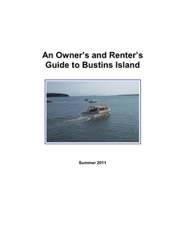 An Owner's and Renter's Guide to Bustins Island