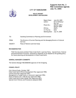 Plaza of Nations Land Use Study